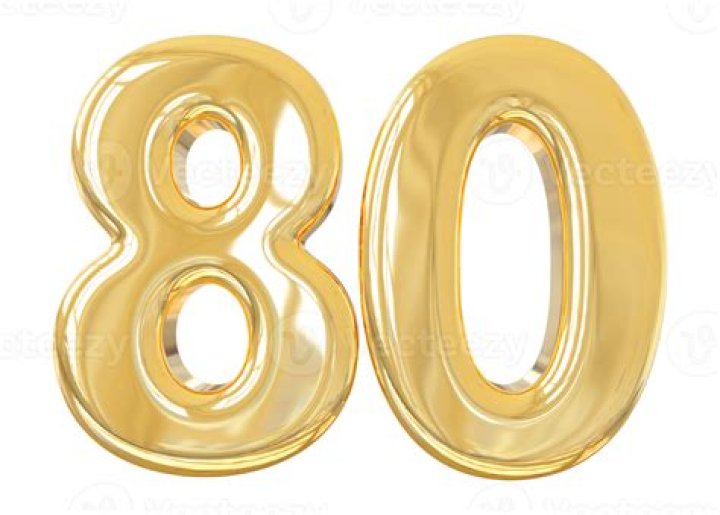 Number 80 gold 3d 9313582 PNG