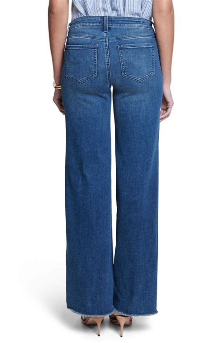 NYDJ Teresa Fray Hem Wide Leg Jeans (Regular & Petite) Flare jeans