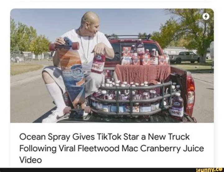 Ocean Spray gives TikTok star a truck after his Fleetwood Mac/Cran