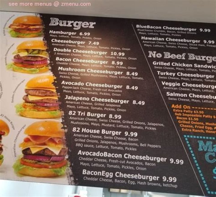 Online Menu of Burger 82 Restaurant, Allen, Texas, 75013 Zmenu