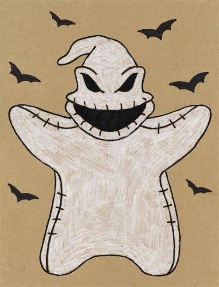 oogie boogie face drawing howtodrawarosestepbystepsimple