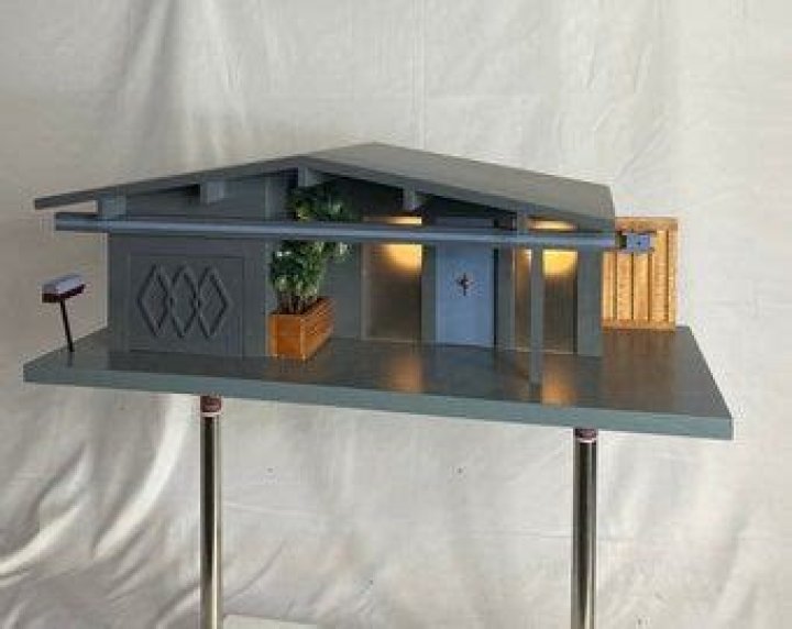 Original Design, Mahogany Mid Century Modern Planter Box With Metal