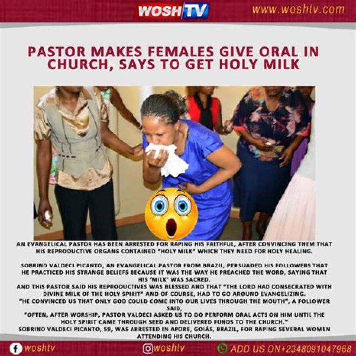Pastor Makes Females Give Oral In Church, Says To Get Holy Milk