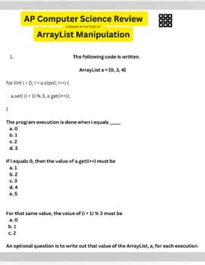 PDF ap computer science arraylist free response questions PDF