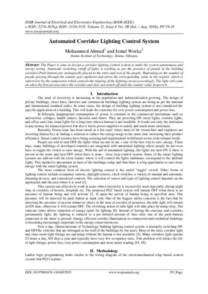 [PDF] Automated Corridor Lighting Control System Semantic Scholar