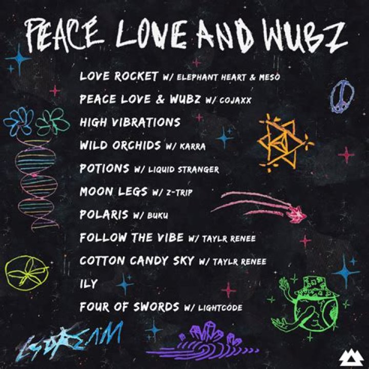 PEACE LOVE & WUBZ TRACKLIST REVEAL