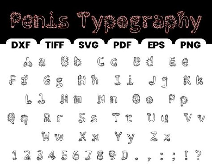 Penis Typography Font,ttf,eps,png,pdf,dxf,svg Etsy UK