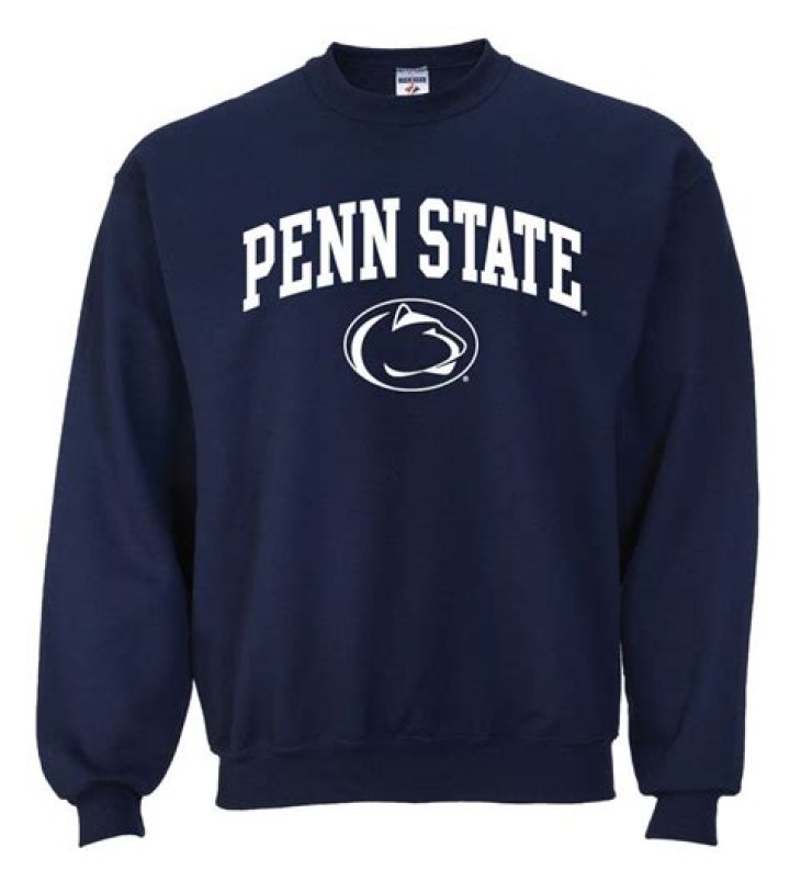 Penn State Crew Neck Sweatshirt Arching Over Lion Navy State
