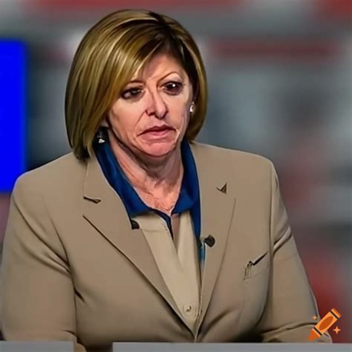 Photorealistic portrait of maria bartiromo on fox news on Craiyon