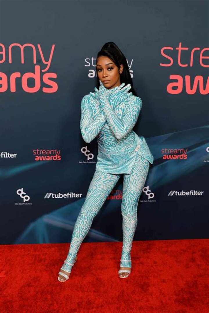 Pinkydoll Wears Icy Blue Catsuit at 2023 Streamy Awards Photos