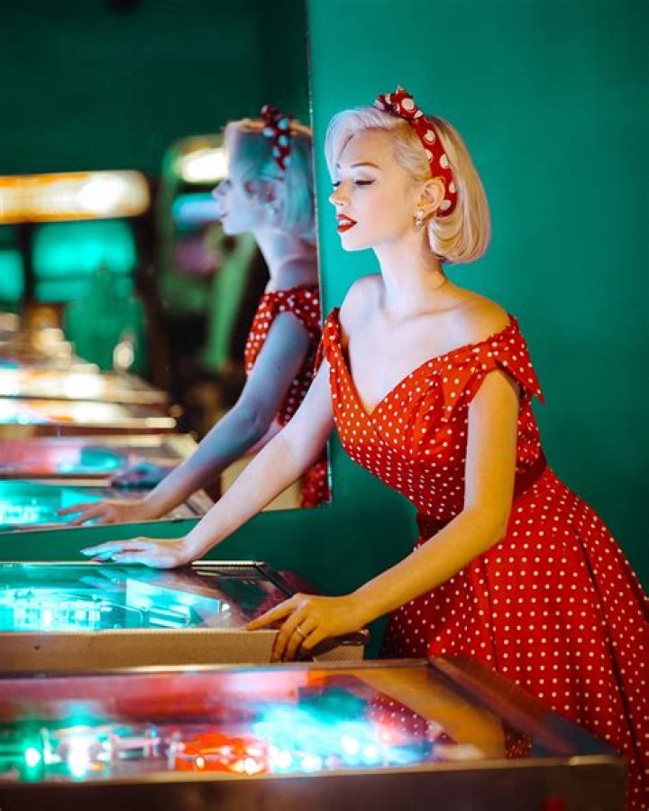 Pinup Pixie in Retro Ice cream Parlour & Arcade