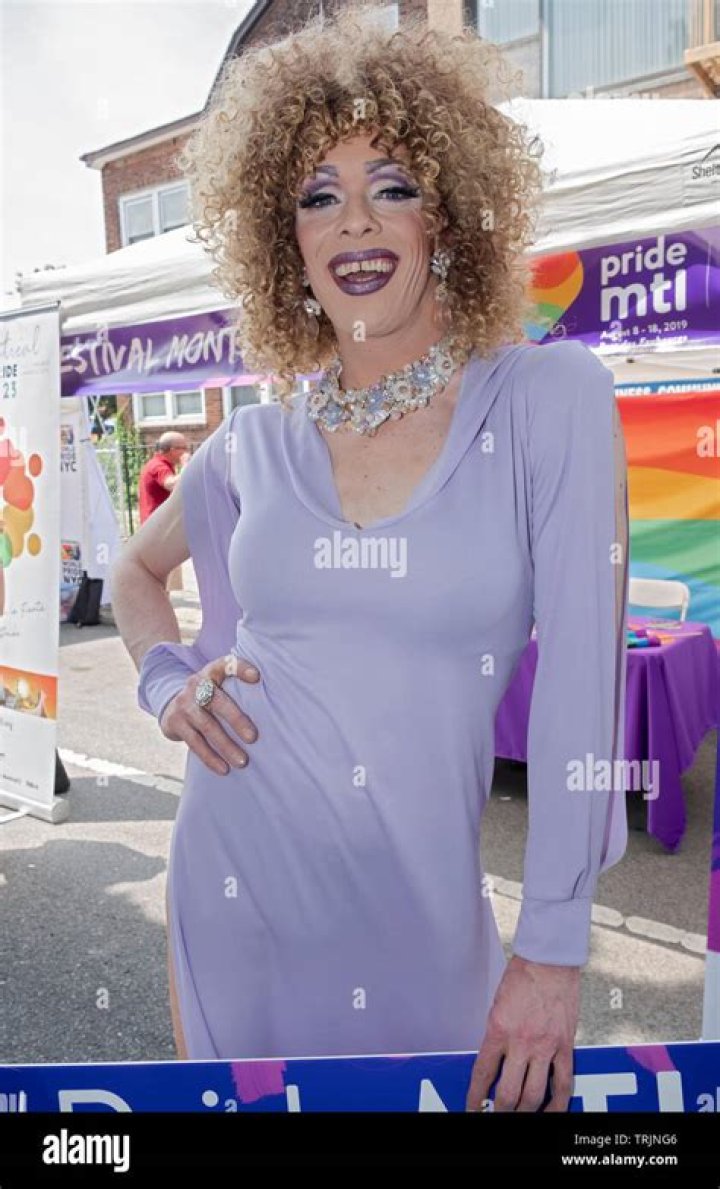 posed portrait of a tall slender drag queen promoting the Montreal