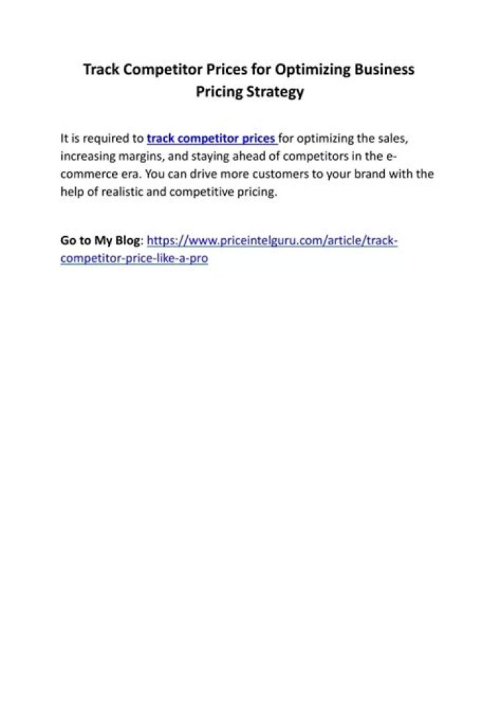 PPT Track Competitor Prices for Optimizing Business Pricing Strategy