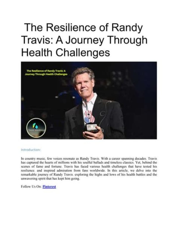 Randy Travis: A Journey Through Illness And Resilience