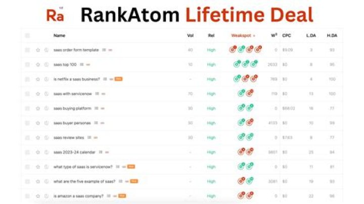 RankAtom Lifetime Deal 49 Advanced keyword position tracking tool