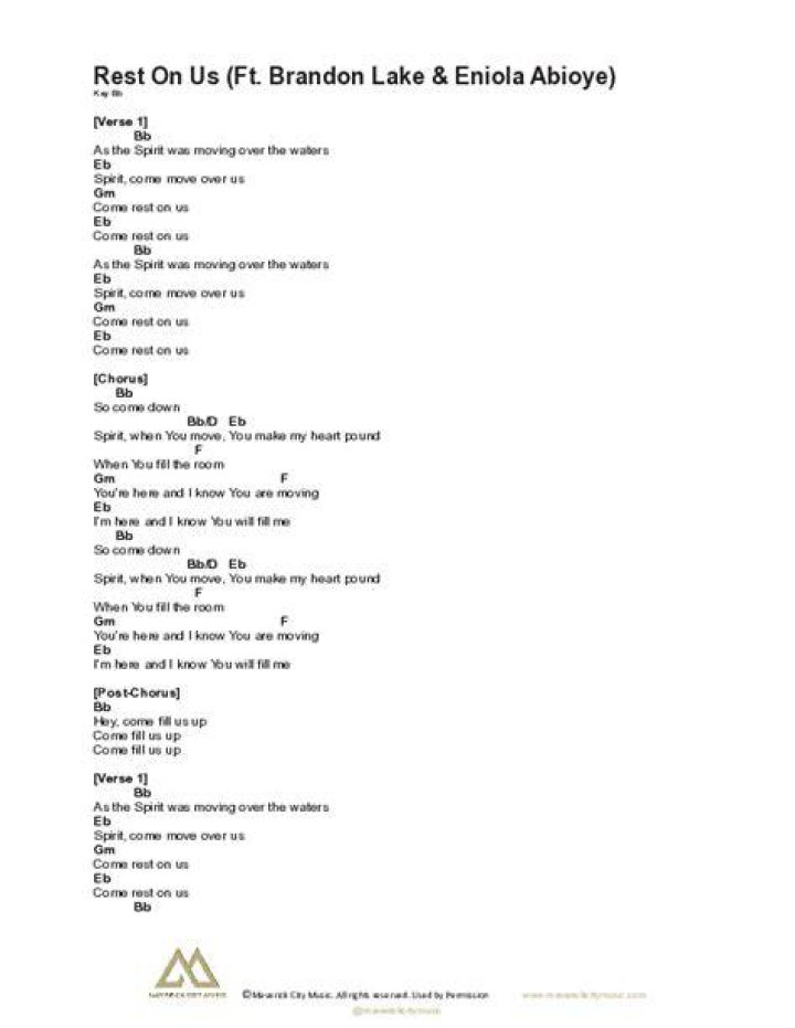 Rest On Us Chord Chart