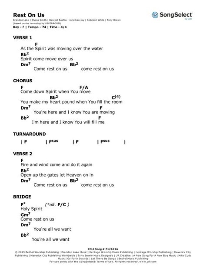 Rest On Us Chords PDF (Maverick City Music / TRIBL Music) PraiseCharts
