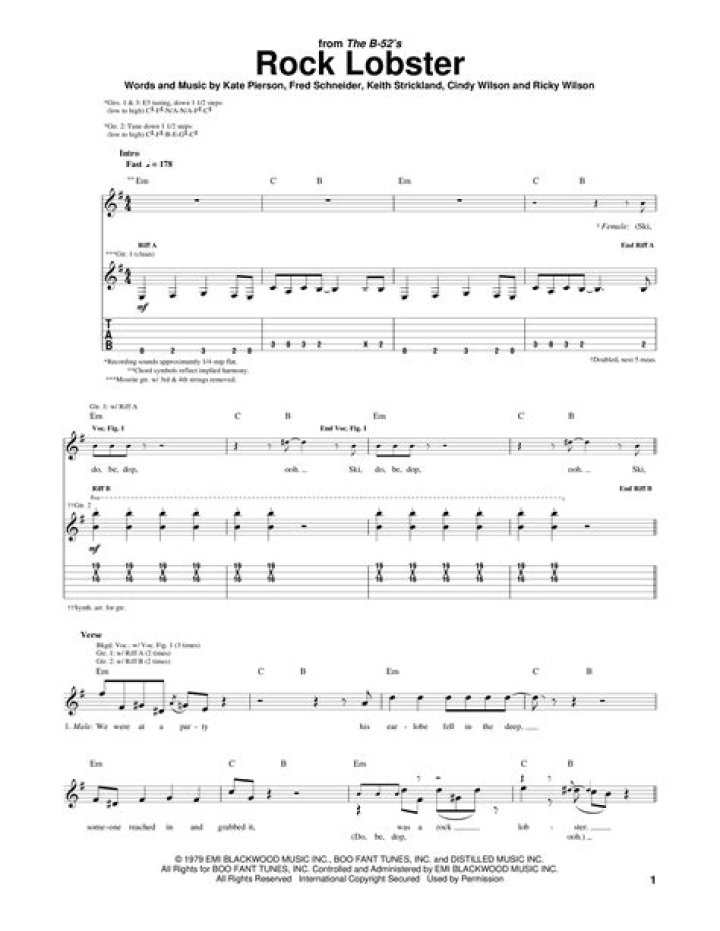Rock Lobster sheet music by The B52's (Easy Piano 161021)