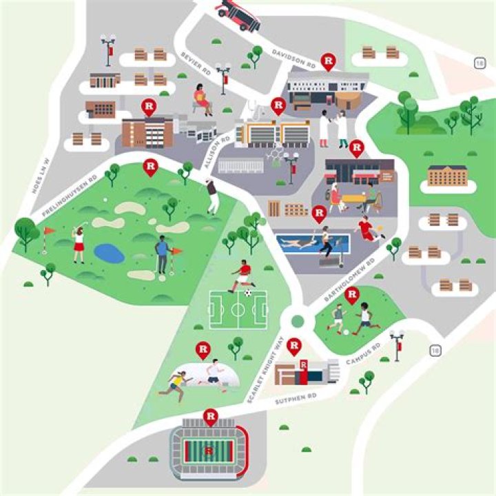Rutgers University Maps by Jing Zhang and James Wignall Map, Rutgers