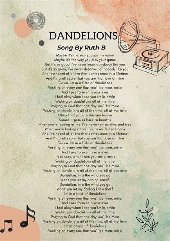 Ruth B. Dandelions (Lyrics) "Cause I'm in a field of dandelions
