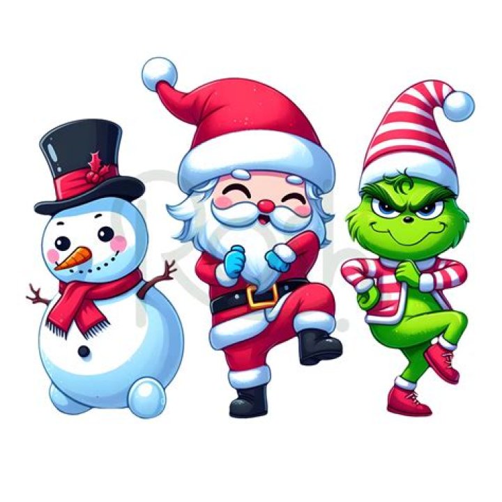 Santa Claus Snowman Grinch Dancing PNG Digital Download Etsy UK