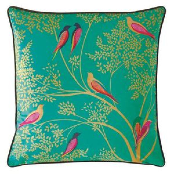 Sara Miller Green Birds Filled Cushion The Home of Interiors