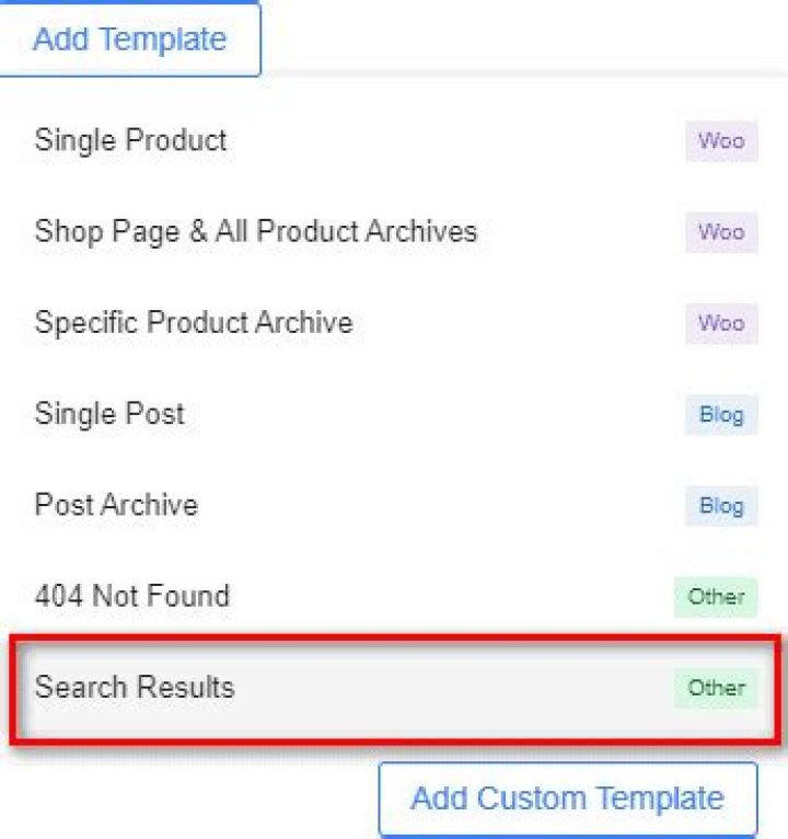 Search Results Template