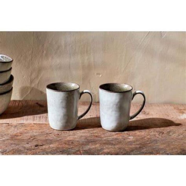 Set of 2 Tall Simi Mugs Moss Green