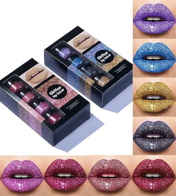 ShinyGlow Cosmetics Glitter Lip Kit Long lasting, Water proof Smudge