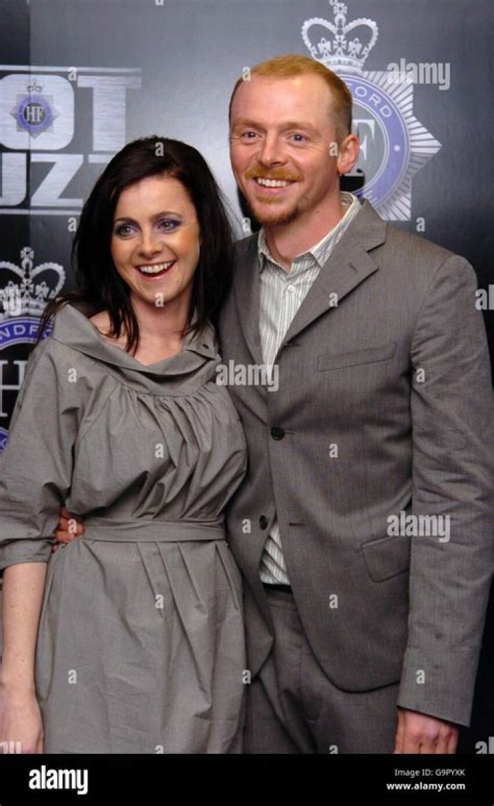 Simon Pegg Wife Simon Pegg and his wife Maureen posed on the red carpet at the London