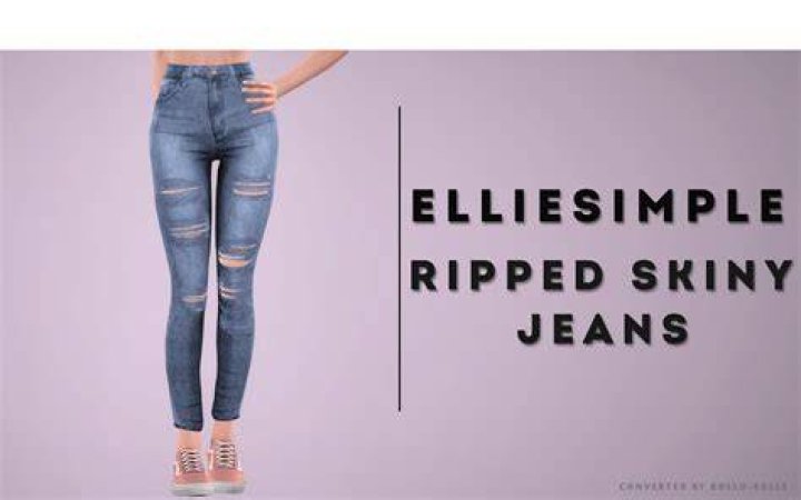 Sims 4 elliesimple ripped skinny jeans The Sims Book
