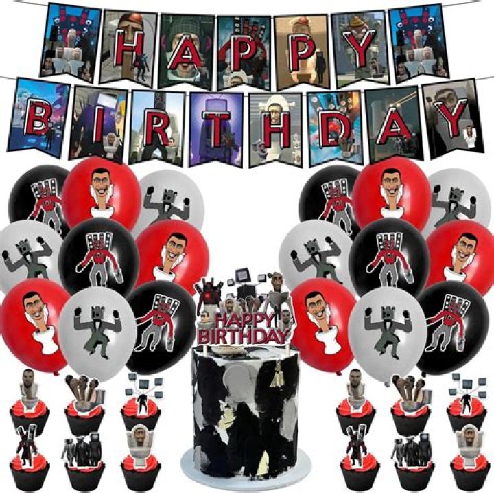 Skibidi Toilet Birthday Party Supplies, TV Game Birthday Decorations