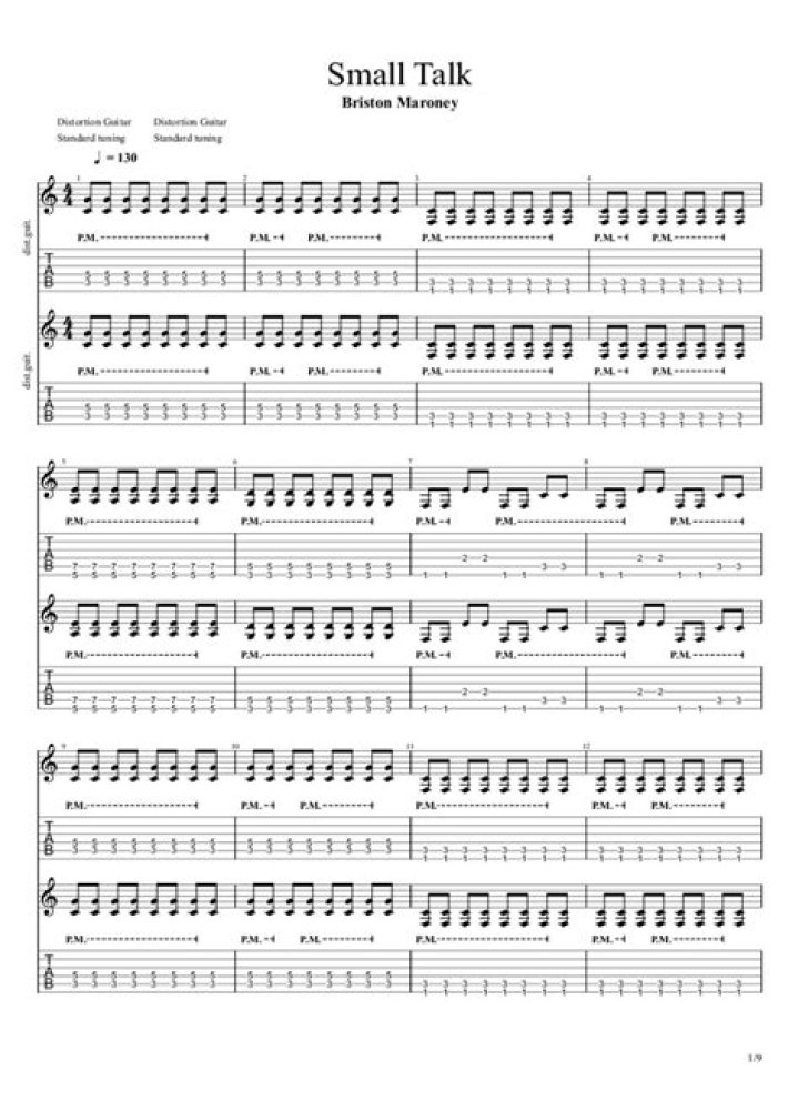 Small Talk Chords & Tabs Briston Maroney