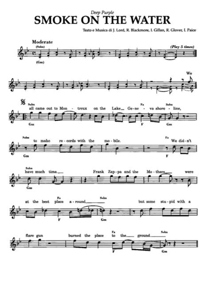 Smoke On The Water by Zeke Clements sheet music Earl Nunn & Zeke