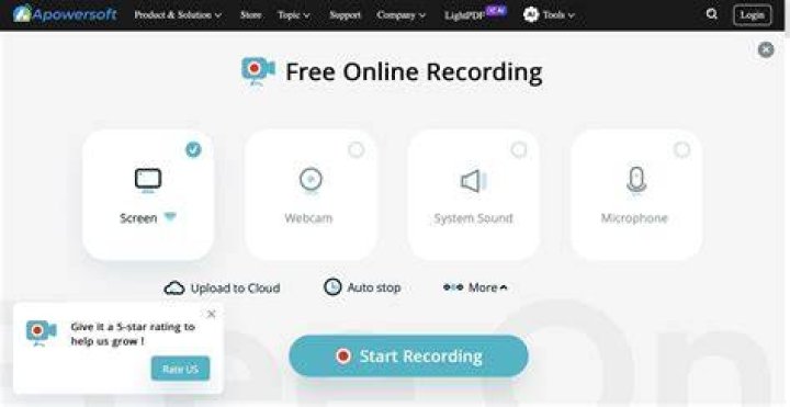 Software Apowersoft Free Online Webbased Screen Recorder