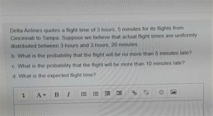 Solved Delta Airlines quotes a flight time of 2 hours, 5 minutes for