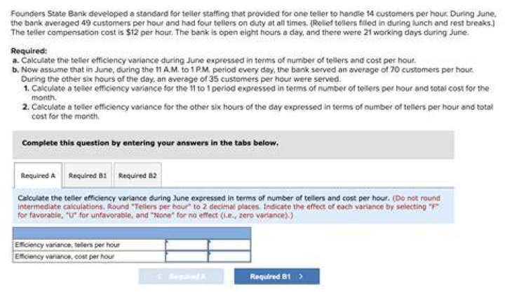 Solved Founders State Bank developed a standard for teller