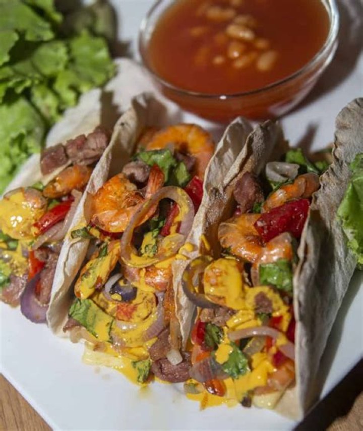 Steak and Shrimp Fajita Tacos Sweet Pea's Kitchen