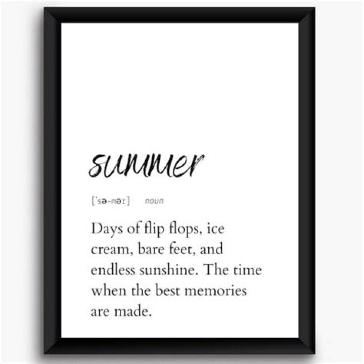 Summer Definition Printable Wall Art Summer Poster Summer Etsy
