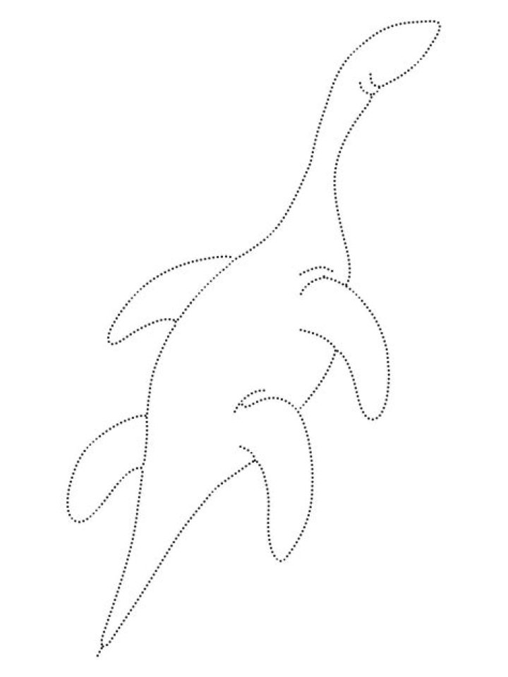 Swimming Dinosaur Tracing Worksheet coloring page Download, Print or