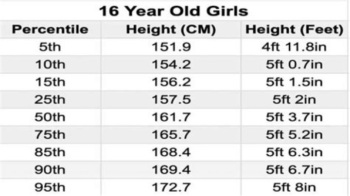 The Average Height for 16 Year Olds (Boys and Girls)