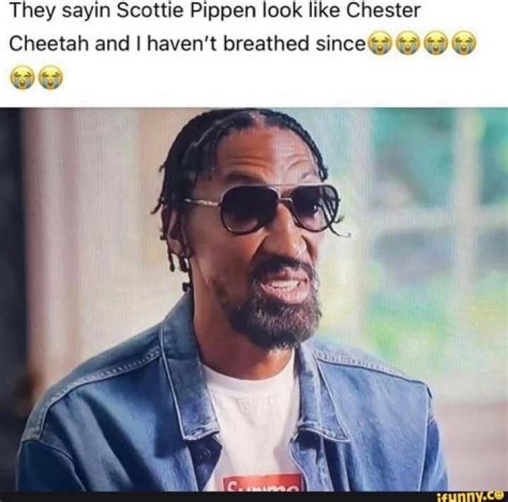 They sayin Scottie Pippen look like Chester Cheetah and I haven't