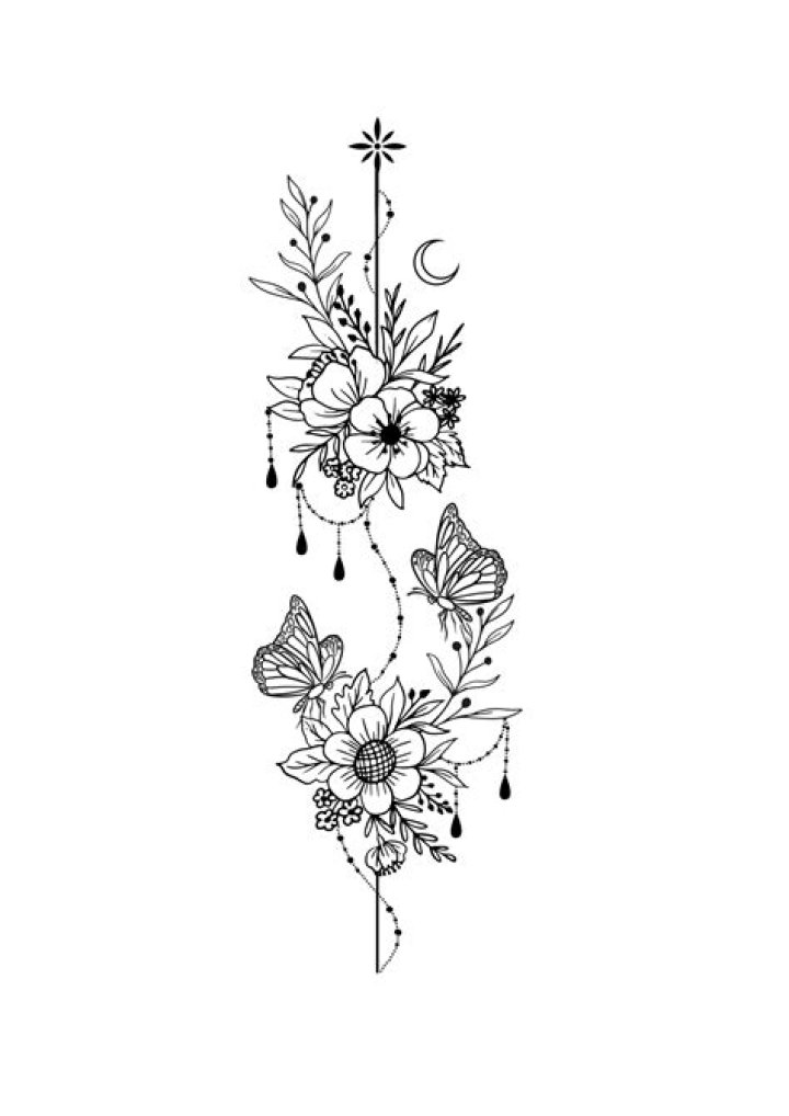 Thigh Tattoo Templates Web Tattoo Design Mandala And Flowers, Printable