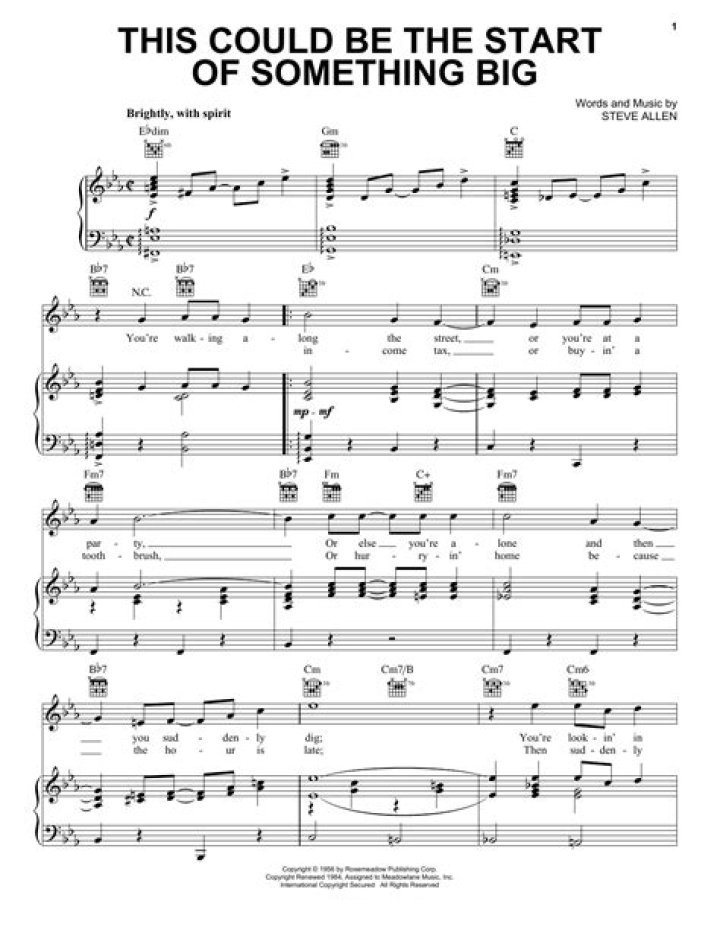 This Could Be The Start Of Something Big (Real Book Melody, Lyrics
