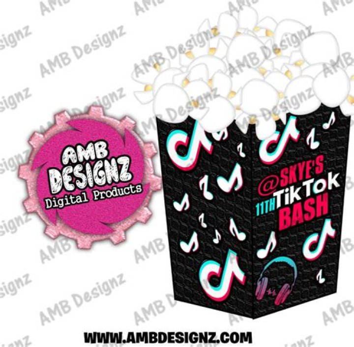 Tik Tok Popcorn Box Tik Tok Party Favor Box Popcorn Box Etsy