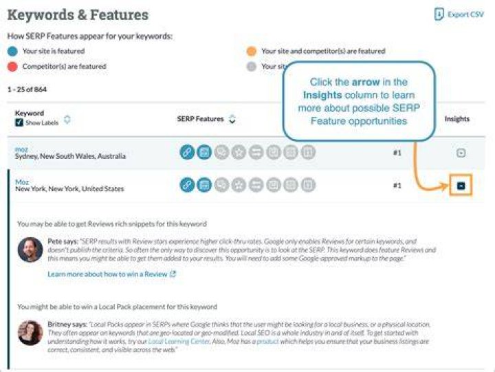 Track Your SERP Features Help Hub Moz Folder labels, Search