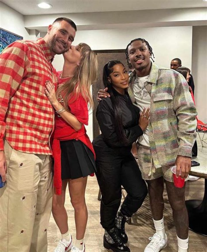 Travis Kelce rocked a denim paintsplattered denim suit inspired by