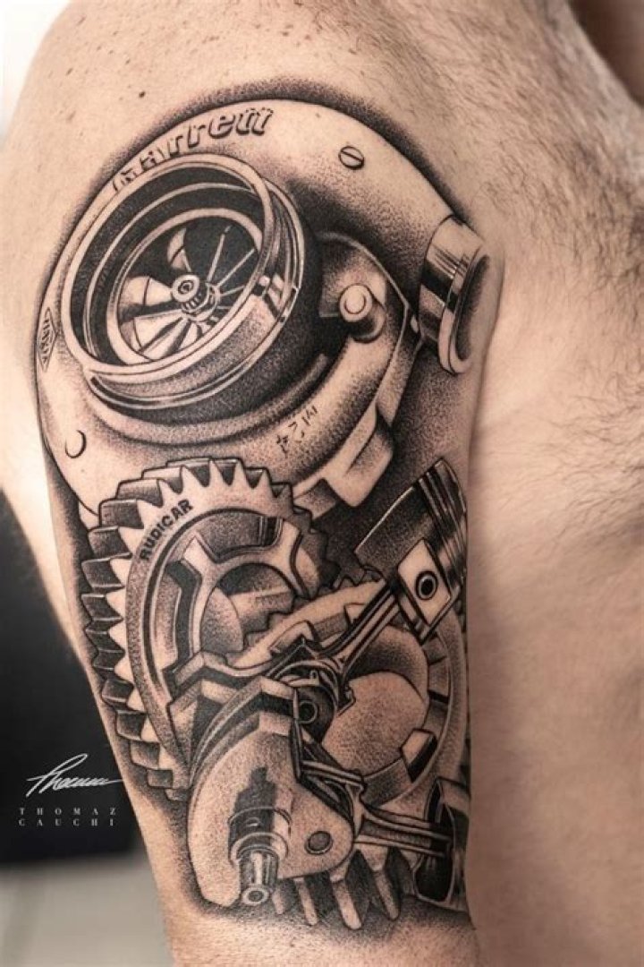 Turbo tattoo Tattoos, Mechanic tattoo, Tattoos for guys