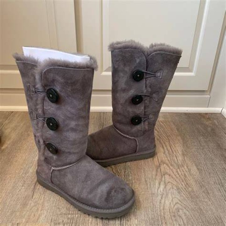 Ugg Tall Bailey Button Triplet Suede & Sheepskin Boots in Black Lyst