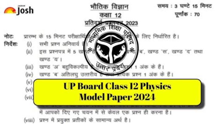 UP Board Class 12 Physics PreBoard Exam Question Paper 2024 (PDF)